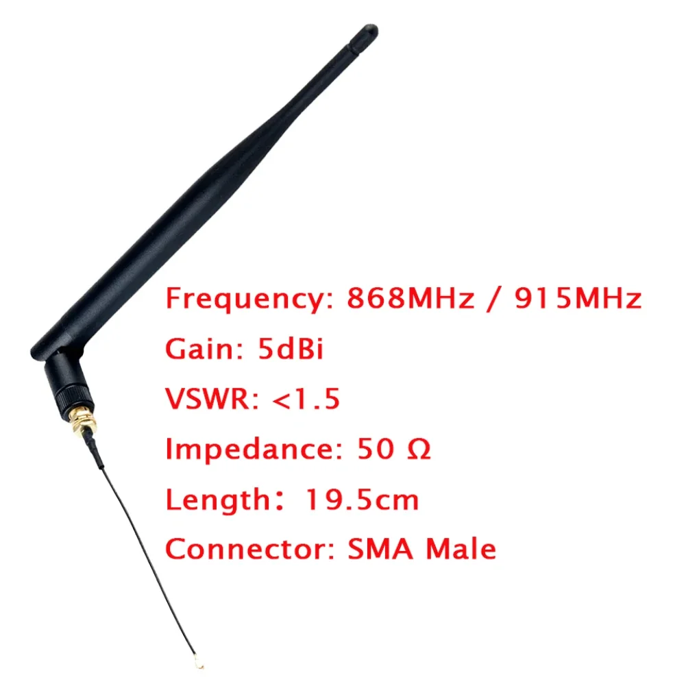 LoRa Antenna 868MHz / 915MHz 5DBi SMA Male with Extenstion Cable Omni-directional for Meshtastic LoRa 32 V3 LoRaWAN（4PCS）