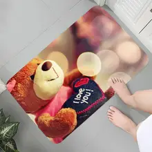 Cute Teddy Bear Pattern Print Doormat For Bathroom Kitchen Entrance Rugs Home Decoration