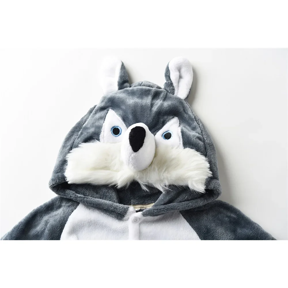 Wolf Onesie For Men Animal Pajama Direwolf Kigurumis Winter Warm Flannel Jumpsuit Adult Unisex Christmas Outfit