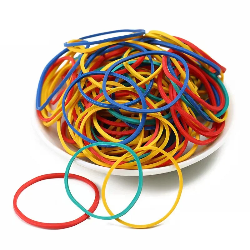 50mm Colorful Elastic Rubber Bands For Office Stationery Supplies
