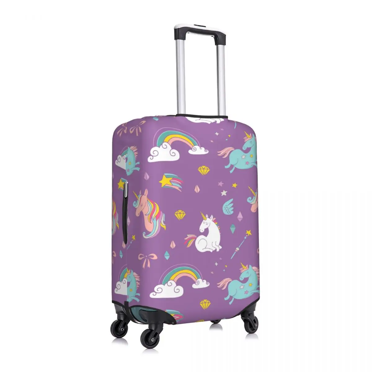 Cute Unicorn Suitcase Cover Flight Rainbow Cartoon Fun Luggage Case Travel Protector Xmas Gift