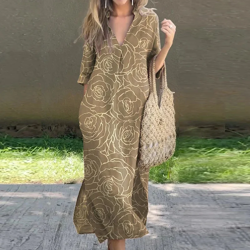 October: Vestido Maxi Estampado Mujer | El Palacio De Hierro