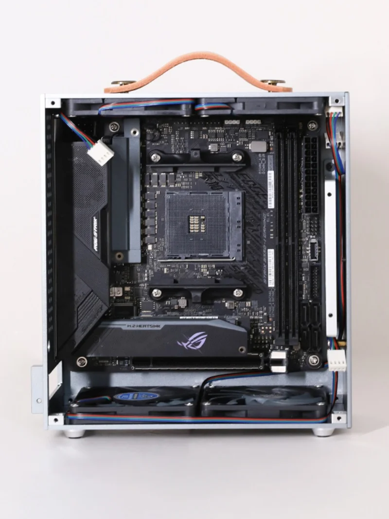 DC-ATX power supply half height knife card mini itx chassis soft routing aluminum alloy