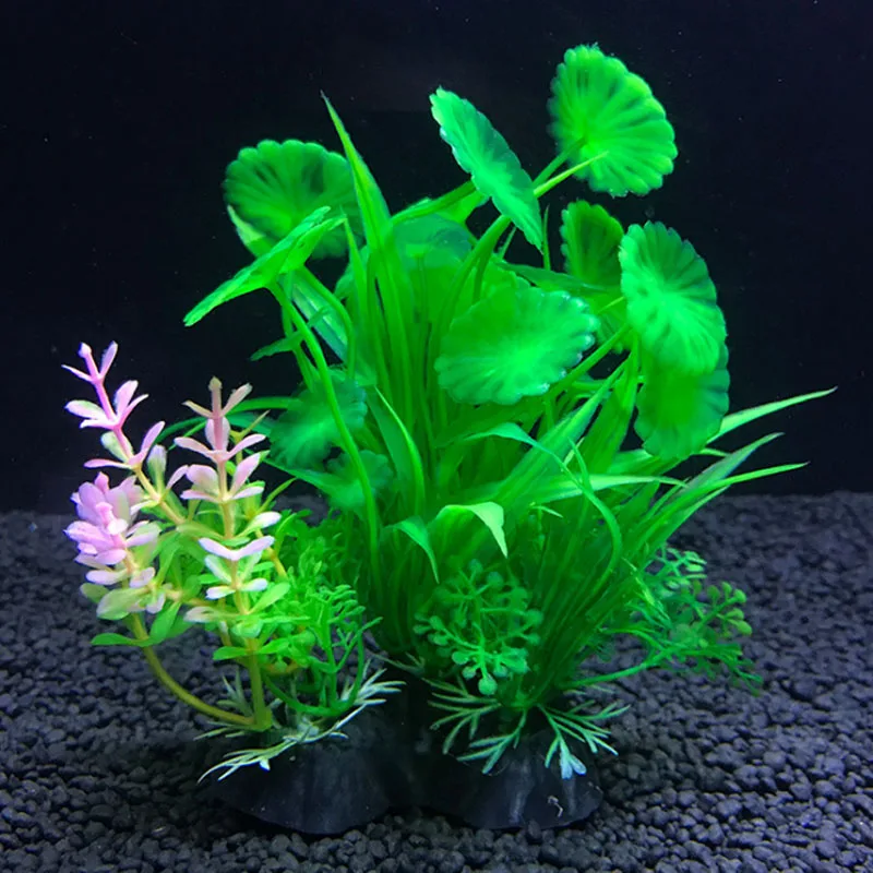 Artificial Aquarium Decor Plants Plastic Ornament Aquatic Plant Fish Tank Grass Decoration Accessories 14cm 12 Kinds