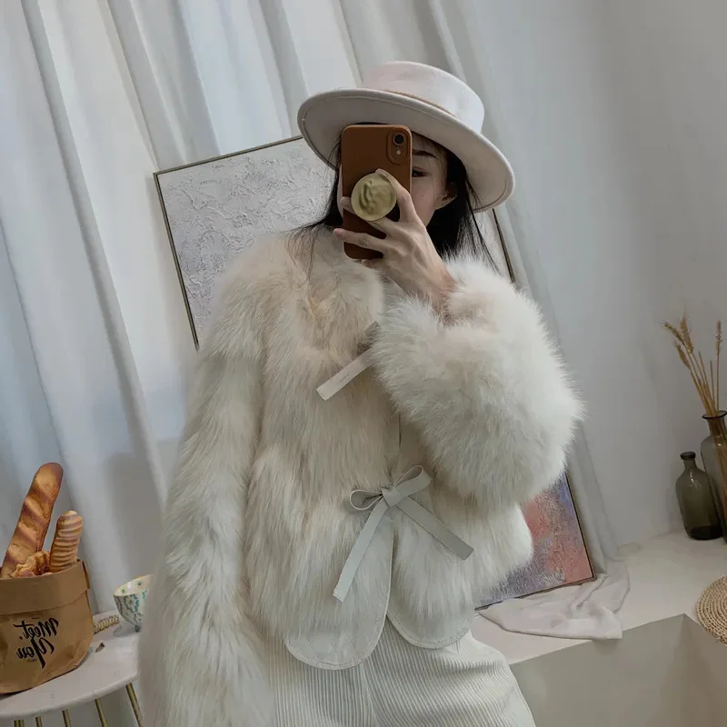 Fox Fur Grass Coat - Womens Short AutumnWinter Jacket 2024