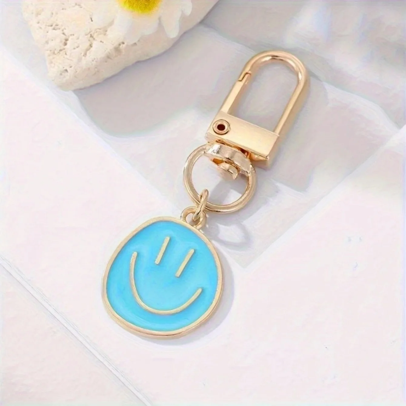 Lovely Smile Face Keychain - Pink and Black options