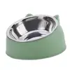1pc Cat Bowl Lovely Creative Inclined Kitten Puppy Food Feeding Bowls Stainless Steel Cats Drinking Feeder Pet Dogs Cats Feeders 4