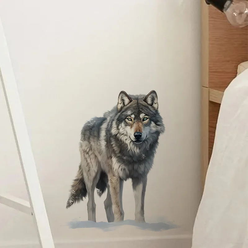 Snowy Wolf Wall Sticker Water-proof & UV-resistant Decal for Wall Bathroom Cabinet Door Toilet Lid Car Laptop wall stickers,toilet stickers
