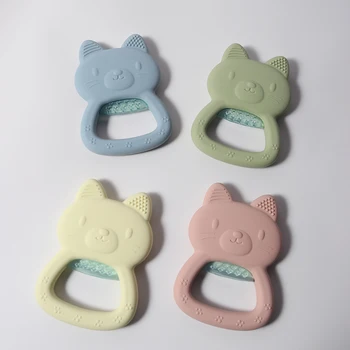 Water Filled Baby Teether cat shape Silicone Teething Toy for Infants, Can Be Cooled in Fridge or Warm 4