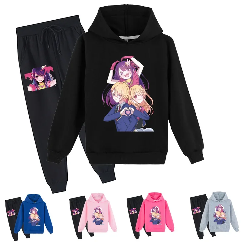 

Anime Oshi No Ko Hoodie Kids Cartoon Hoshi No Clothes Set Toddler Girls Hooded Sweatshirt Boys Leisure Sportsuit Children's Sets