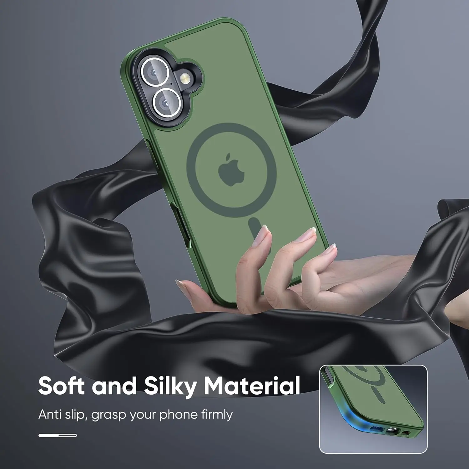Matte Green Magnetic Phone Case Cover