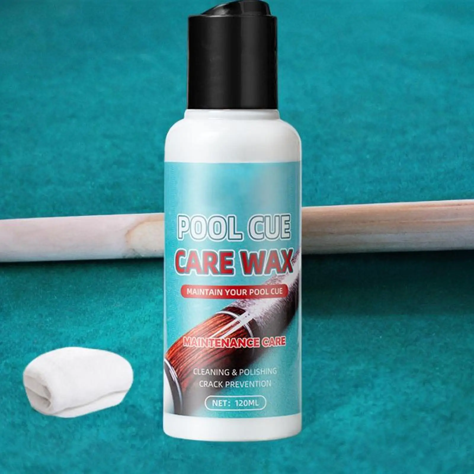 Pool Cue Polishing Wax Cue Stick Polisher Protective with Towel 120ml Cue Pool Cue Polishing Wax Cue Stick Polisher Protective with Towel 120ml Cue