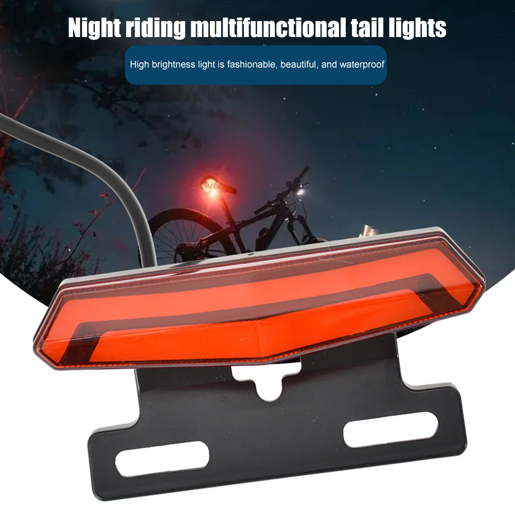 LED Ebike Brake Rear Light High-Brightness Brake Warning Light Energy Saving Easy Installation for 36V 48V Electric Bike