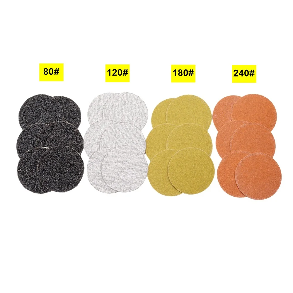 120개 25mm 샌딩 페이퍼 디스크(금속 네일 드릴 비트 포함) 풋 파일 드릴 비트, 80  120  180  240    네일 드릴 풋 파일용 그릿