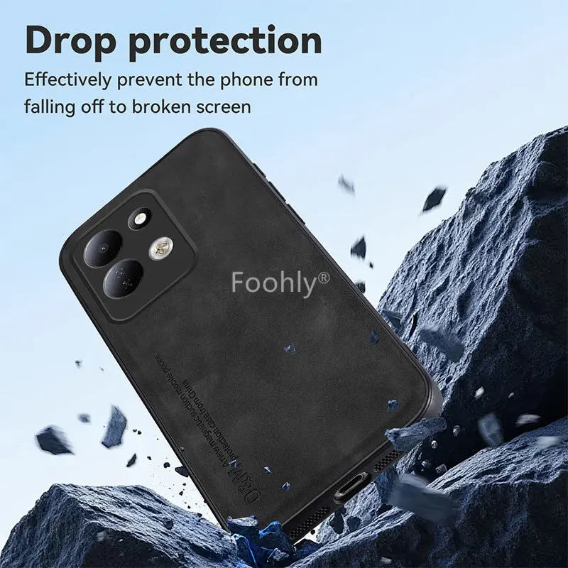 Nubuck Leather Shockproof Magnetic Protective Phone Case
