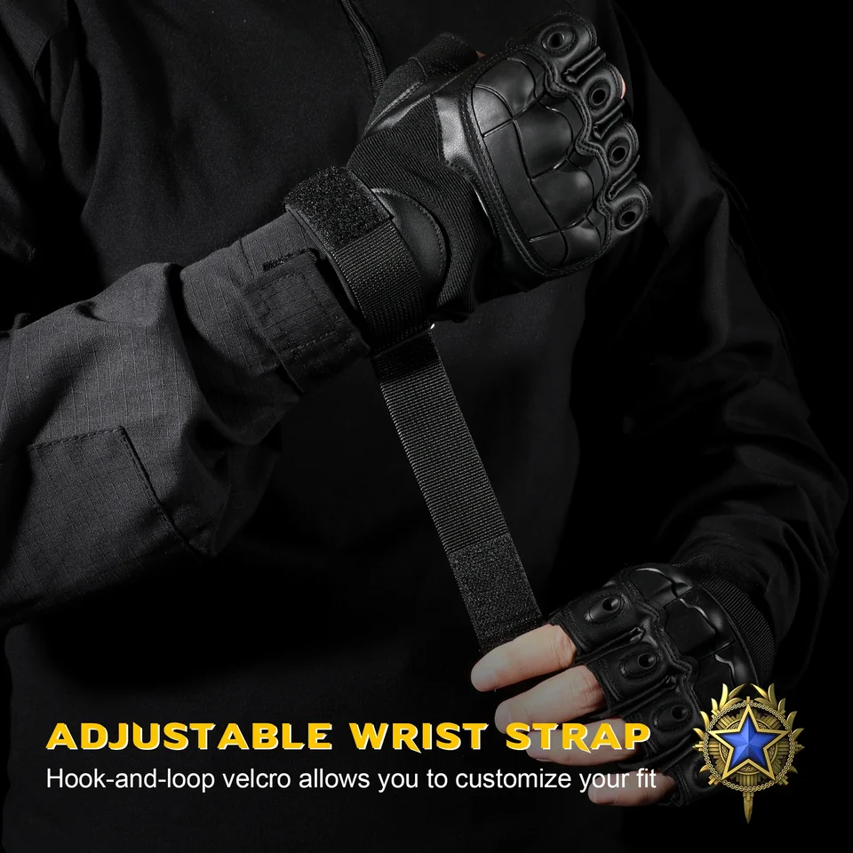 Gants Tactiques IiSports Half Finger - Armurés, Ventilés - Taille Large - Paintball/Airsoft