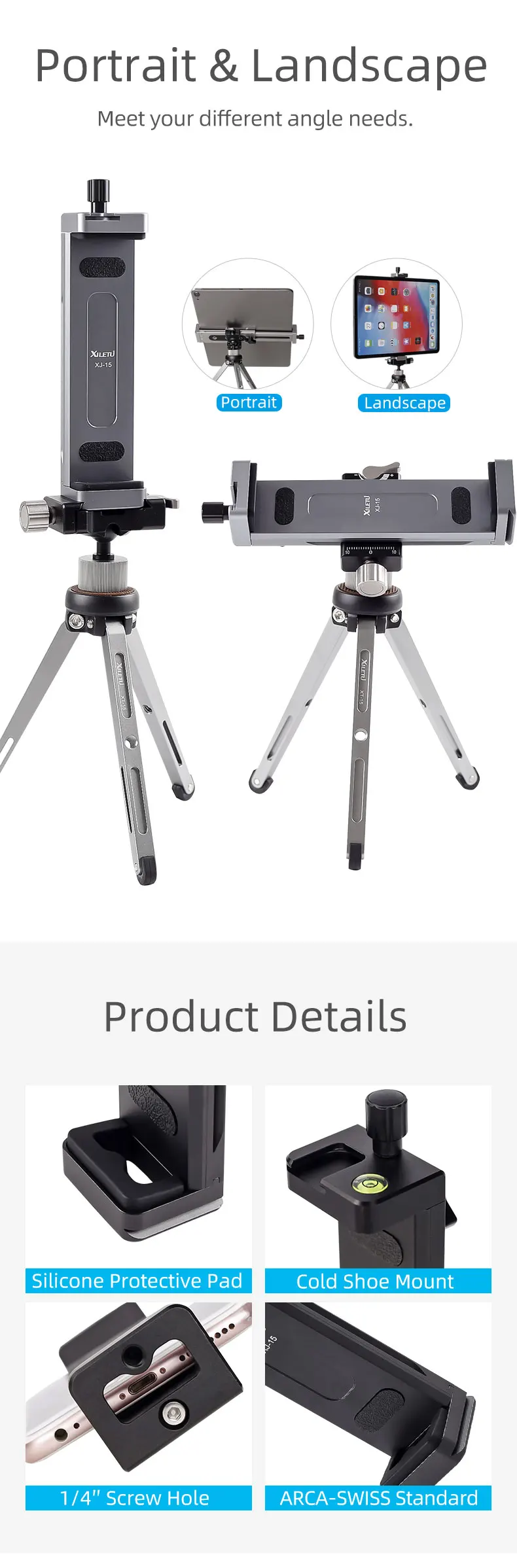 telefone, suporte ajustável para iPhone, Tablet, Laptop, iPad Pro 12.9, Clip