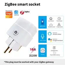 

Tuya EU Wifi Smart Socket Plug 16A Outlet Power Monitor Timing Function Plug Compatible With Alexa Google Home Smart Life App