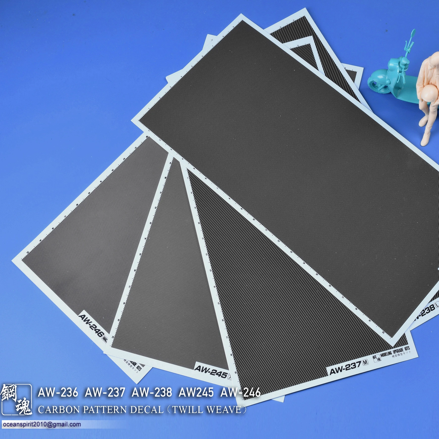 Madworks Carbon Fiber Water Slide Decal (Twill Pattern) Modeling Upgrade Kits for Model Making Hobby Tools (210mm*110mm)