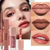3pcs/Set Nude Matte Velvet Lip Makeup Lip Liner + Lipstick + Lip Oil Long-lasting Waterproof Matte Lipstick Matte Lip Kit 3