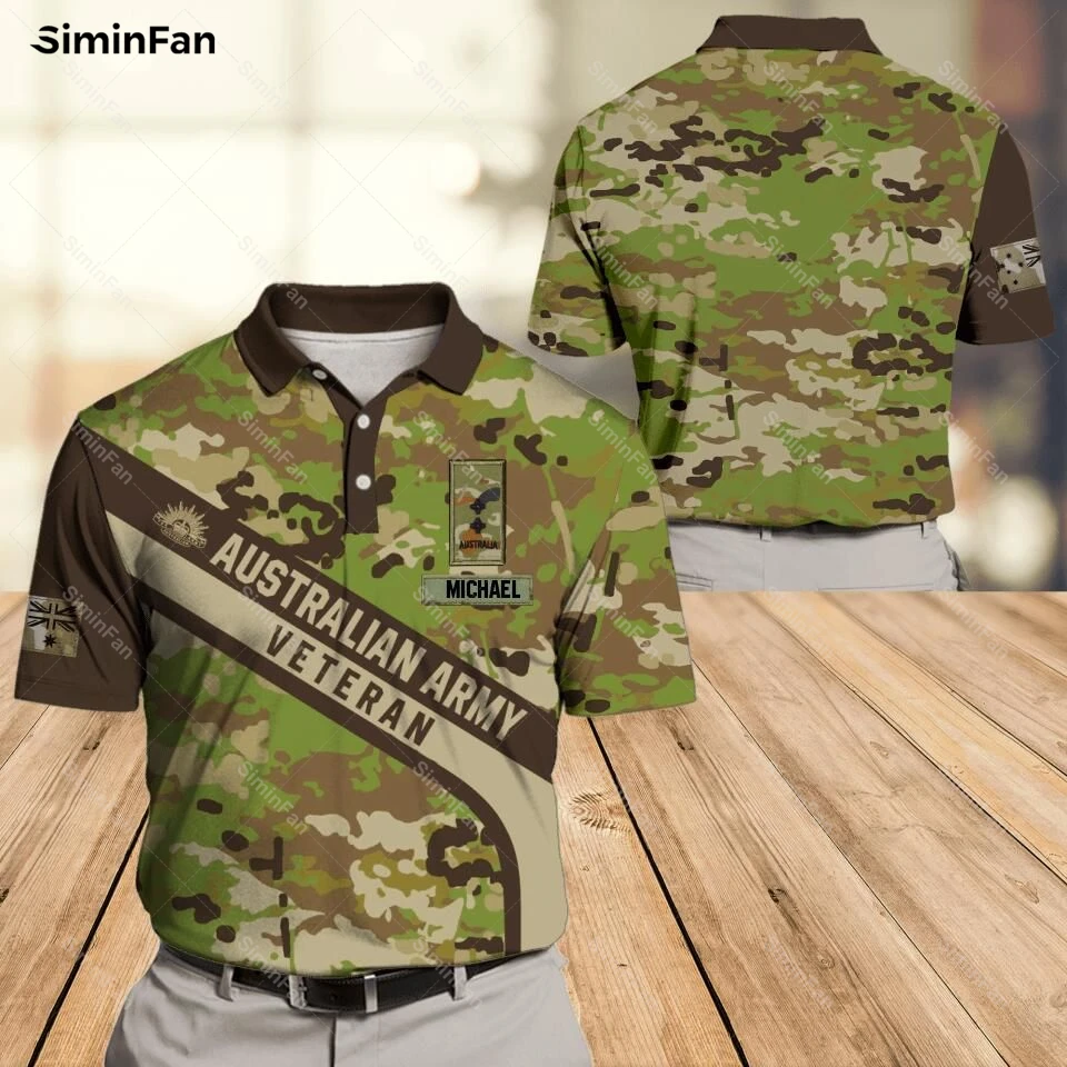 

AUSTRALIA Army Veteran Camo 3D All Over Printed Polo Shirts Men Tshirt Summer Turndown Collar Tee Female Top Unisex Streetwear