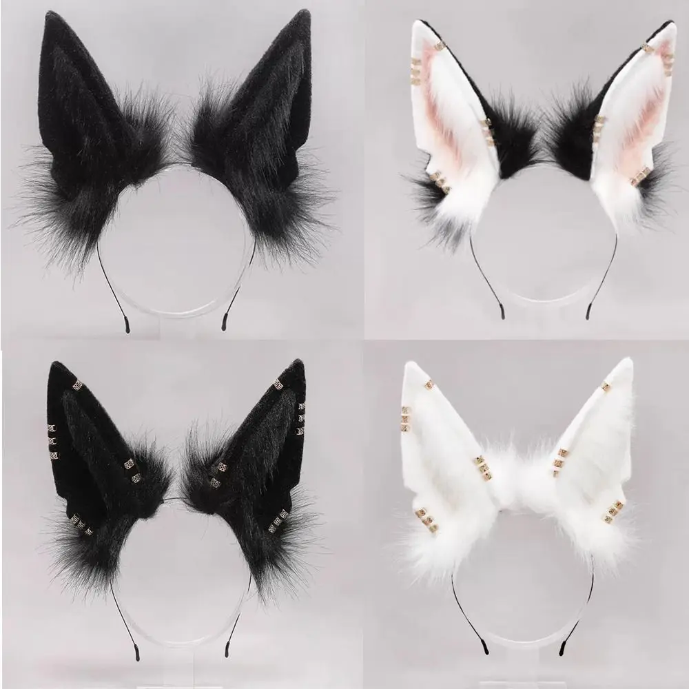 

Furry Lolita Headband Women Man Animal Wolf Ears Headdress Realistic Plush Ears Hairband Anime For Halloween Christmas Cosplay