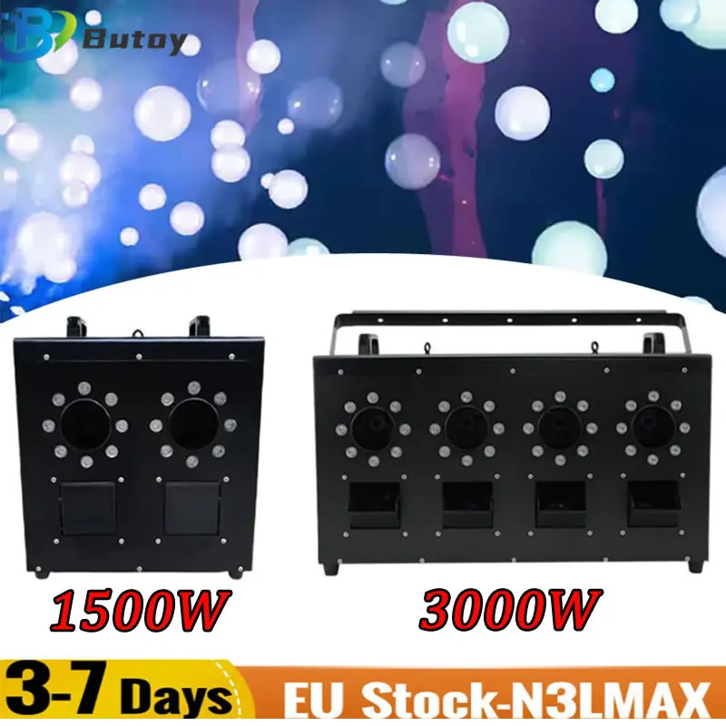 1500W 3000W Smoke Bubbles Machine DMX512 Control RGBW Fog Soap Bubble Generator for DJ Disco Party Audience Stage