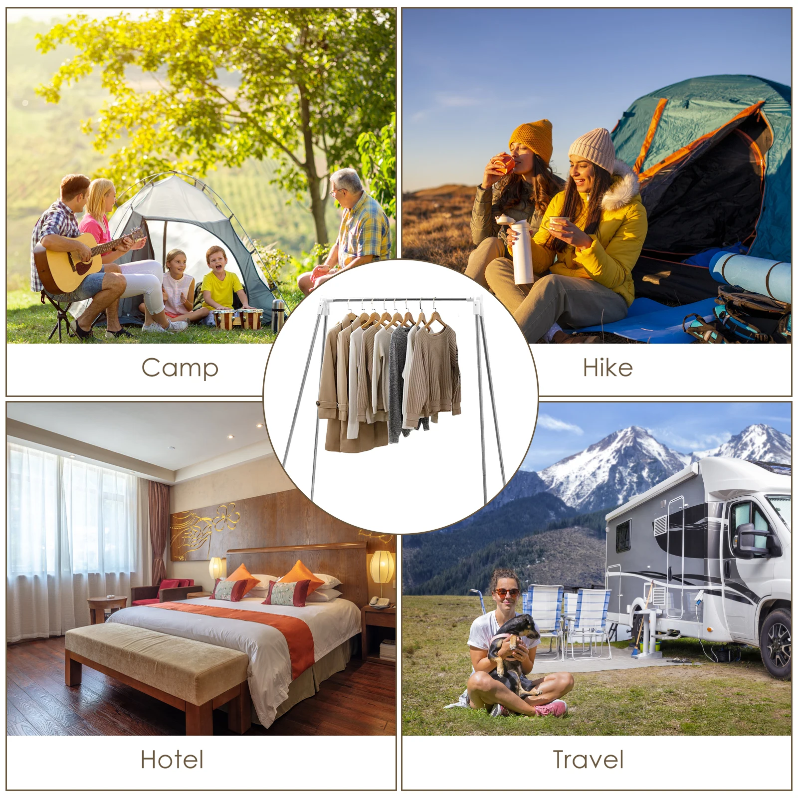 12 Grucce Da Viaggio Pieghevoli Portatili - Set 3 Colori (Rosa, Blu, Giallo) Per Casa E Viaggi