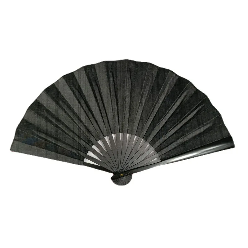 10inch Chinese Style Vintage Folding Fans Black White Red Yellow Green Silk Cloth Dance Hand Fan Wedding Party Festival Gift