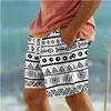 Simple Geometric Patterns Beach Short Fashion Casual Mens 3D Printed Summer Short Pants Trend Streetwear Oversized Swim Trunks 4
