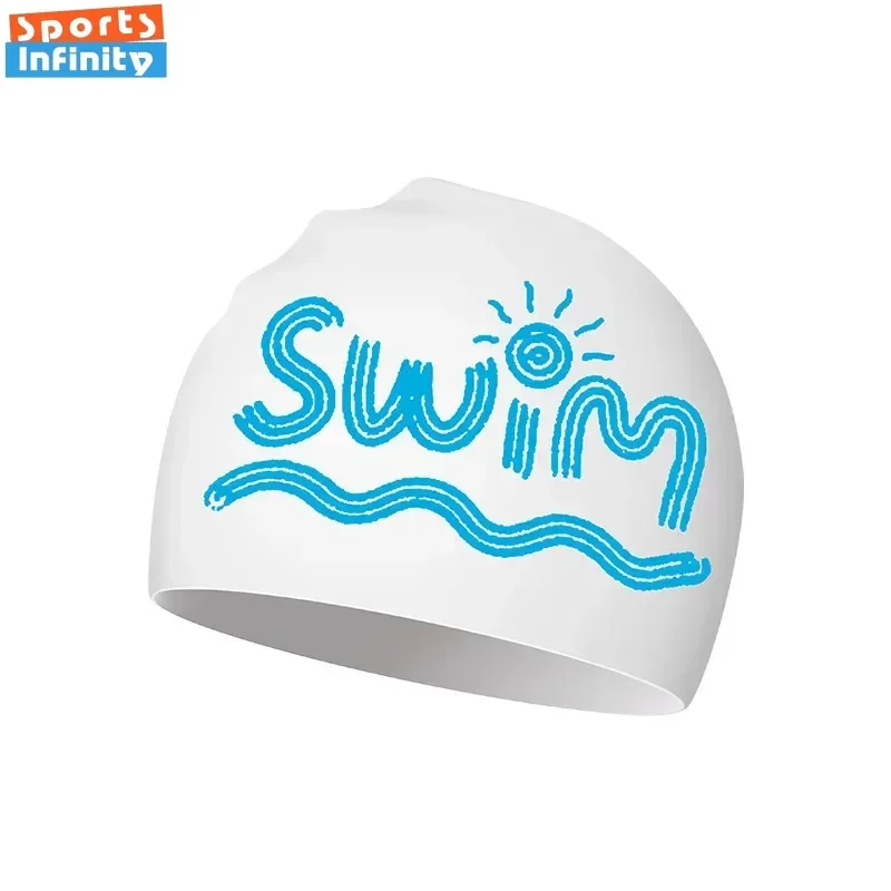 Swimming Cap for Boys and Girls Silicone Waterproof Cute Cartoon Swimming Caps Children's Swim Cap Swimming Pool Accessories 5