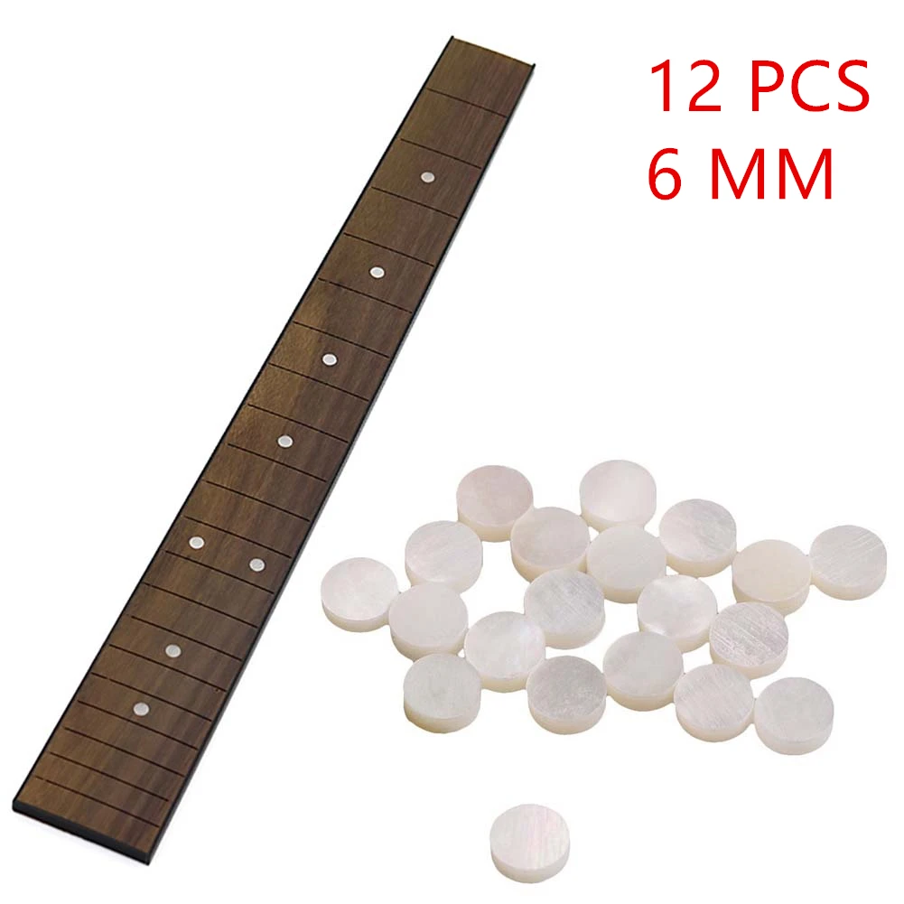 

12PCS 6MM White Mother Of Pearl Fret Marker Inlay Dots Tone Point Guitar Fretboard Neck Fingerboard Accessory Jewellery Making