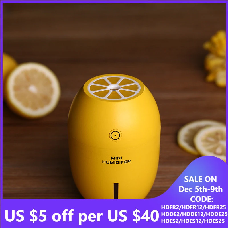 Creative Lemon Humidifier Diffuser Mini Usb Desktop Air Humidifier Led ...