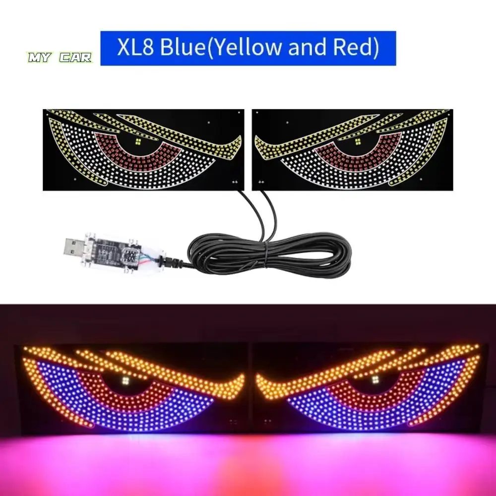 Display a LED Occhi del diavolo Pannello pixel a matrice luminosa Luce decorativa per auto fredda Lampeggiante Lampada multimodale Camion Luce dell'occhio del diavolo