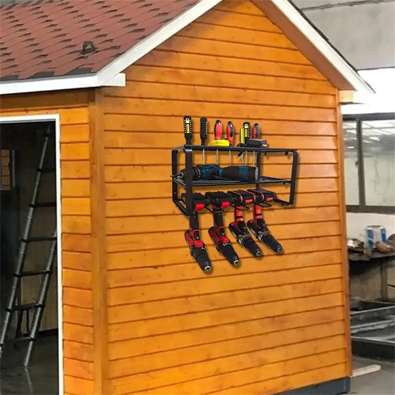 Electric Drill Tool Holder Wall Mount Power Tool Rack Organizer Wrench Tool Workshop Screwdriver Power Storage Shelf Accessories