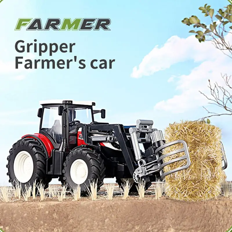 1/24 Rc Car Tractor Trailer Led Headlight Farm Toys Set Remote Control Agricultural Vehicle Truck Farming Simulator Gift for Kid