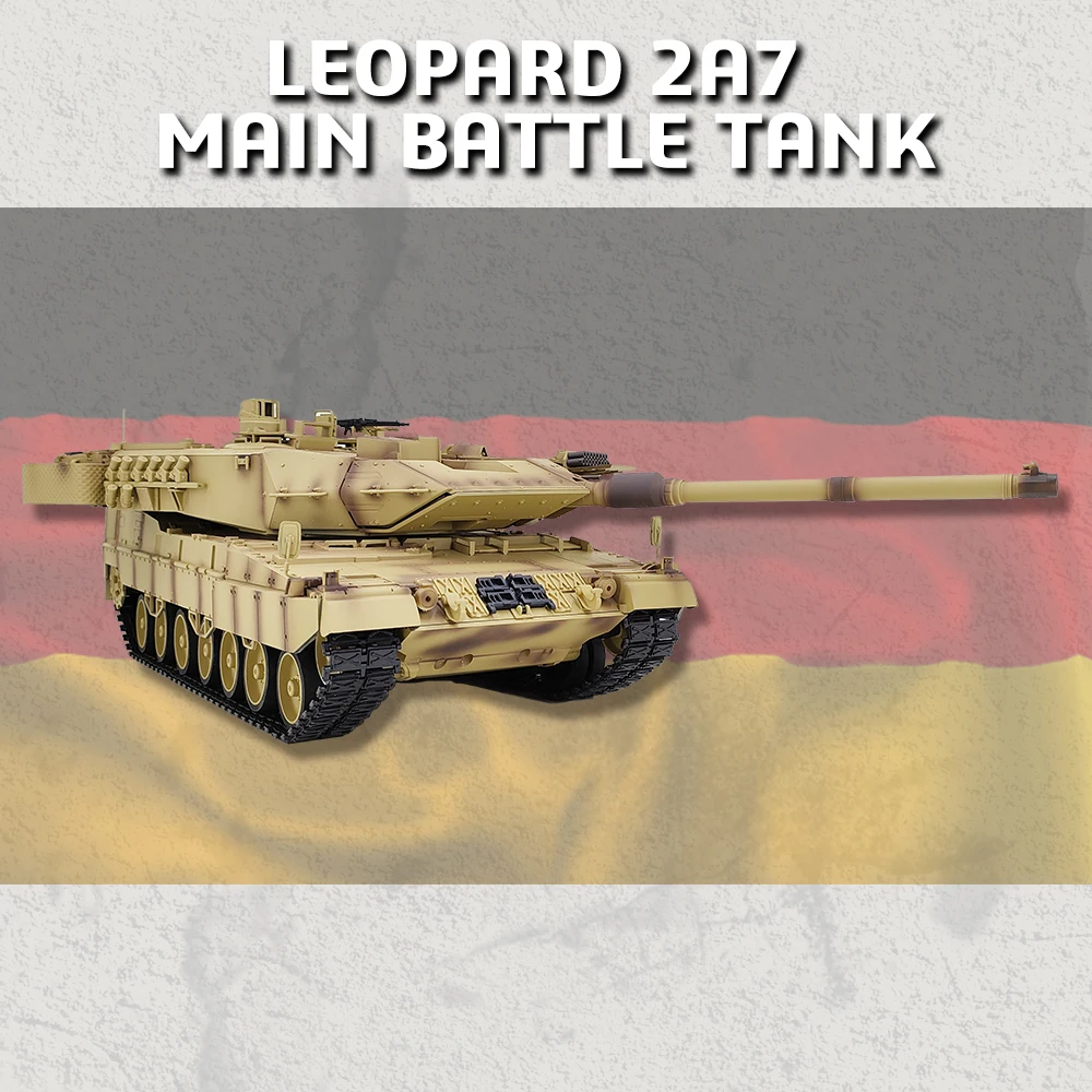 COOLBANK 1:16 Scale Rc Tank WW2 German Leopard 2A7 Army Tank Toy Remote Control Vehicle with Sound & Light RC Military Tank Gift 3