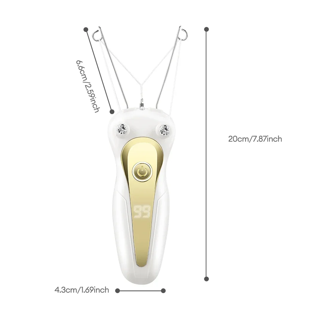 KEMOKO Cotton Thread Epilator Electric Women Facial Hair Remover Defeather Instant Hair Removal Threading Depilation LCD Display 6