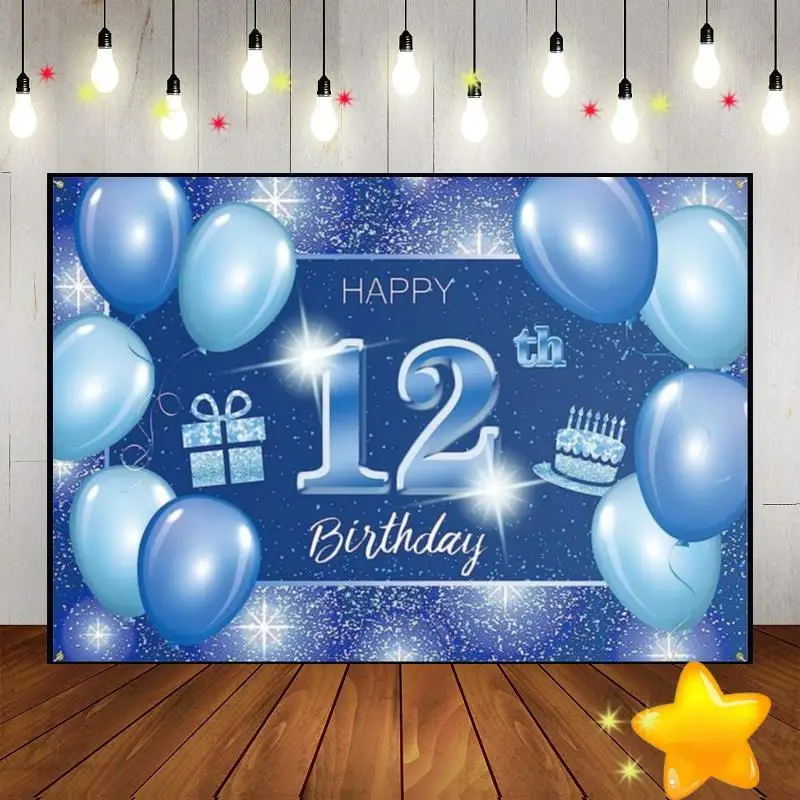 Happy 12Th Birthday Smash Cake Boy Background Hotwheels Banner Schoolring Decorazione Bambini Vintage Game Machine Balloon Girl