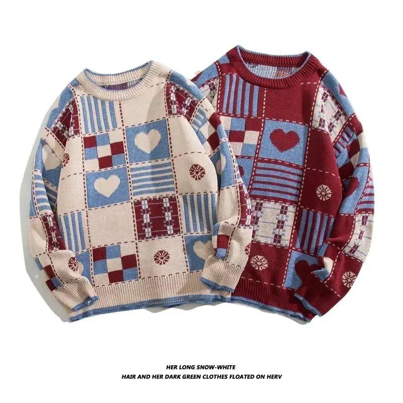 

Harajuku Vintage Men Sweater Anime Knitted Spring Oversized Men's Rock Hip Hop Rap Pullover Women Jumper Sweater Home Fashion