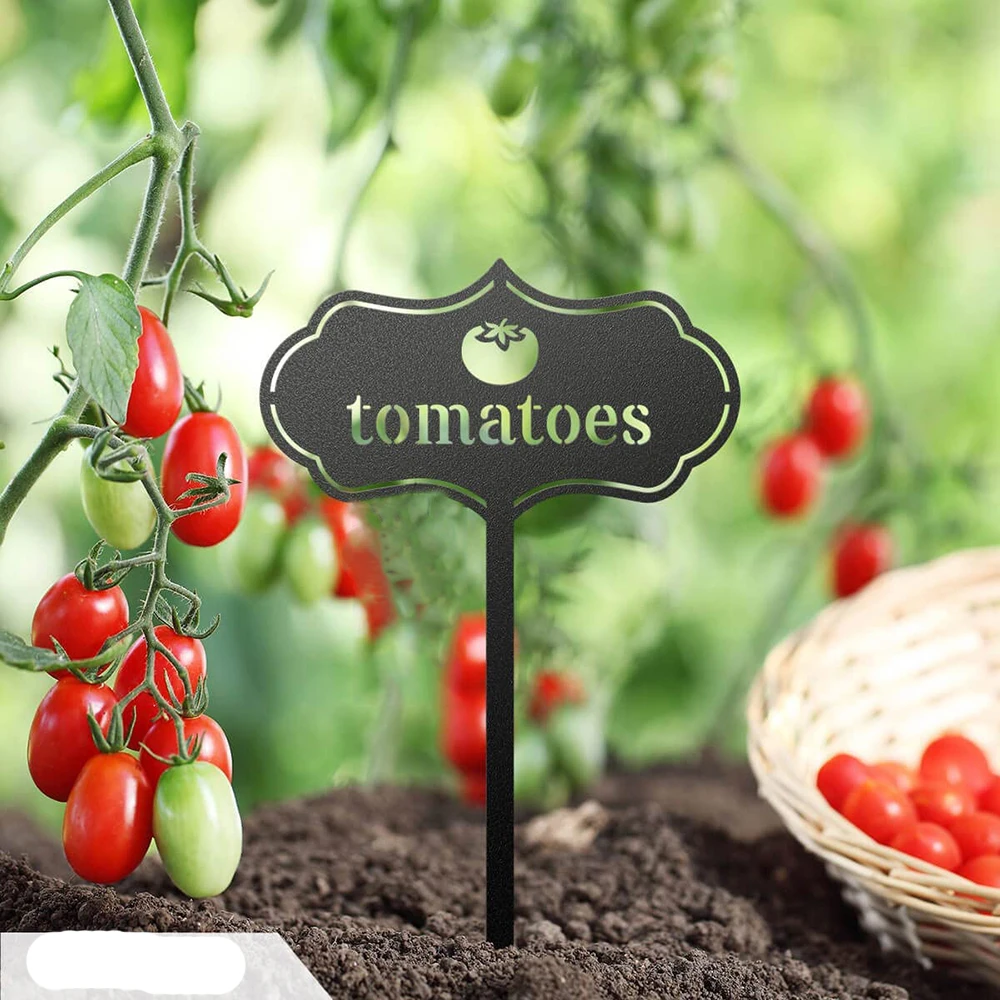 Stainless Steel Plant Markers, Fruit Vegetable Seed Labels Durable Plant Tags for Pots Classy Design for Farmhouse Greenhouse