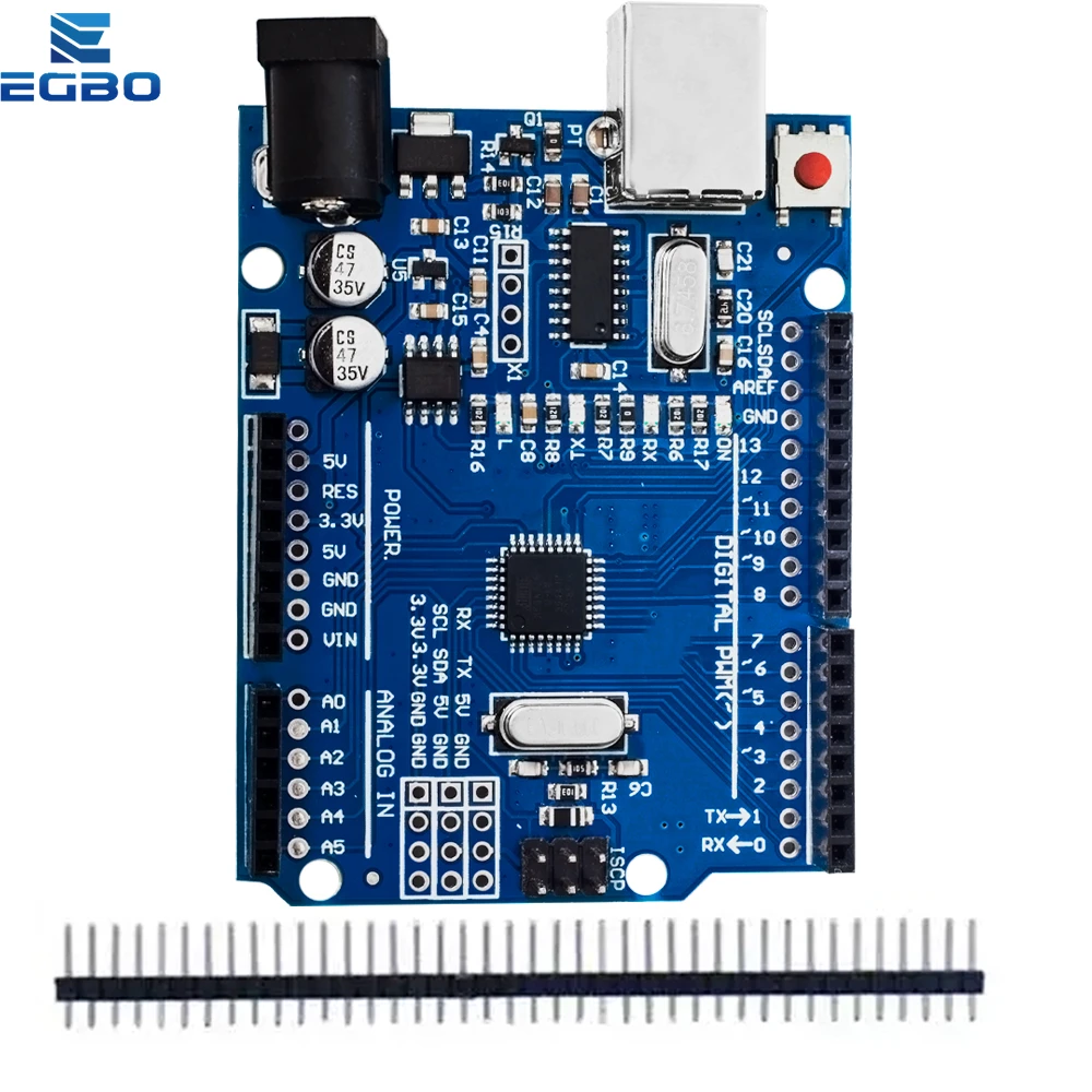 EGBO high quality One set UNO R3 (CH340G) MEGA328P for Arduino UNO R3 + USB CABLE ATMEGA328P-AU Development board