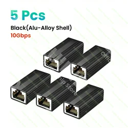 High - Speed RJ45 Connector Female - to - Female Network Extender Adapter (Black 5 Pcs)
