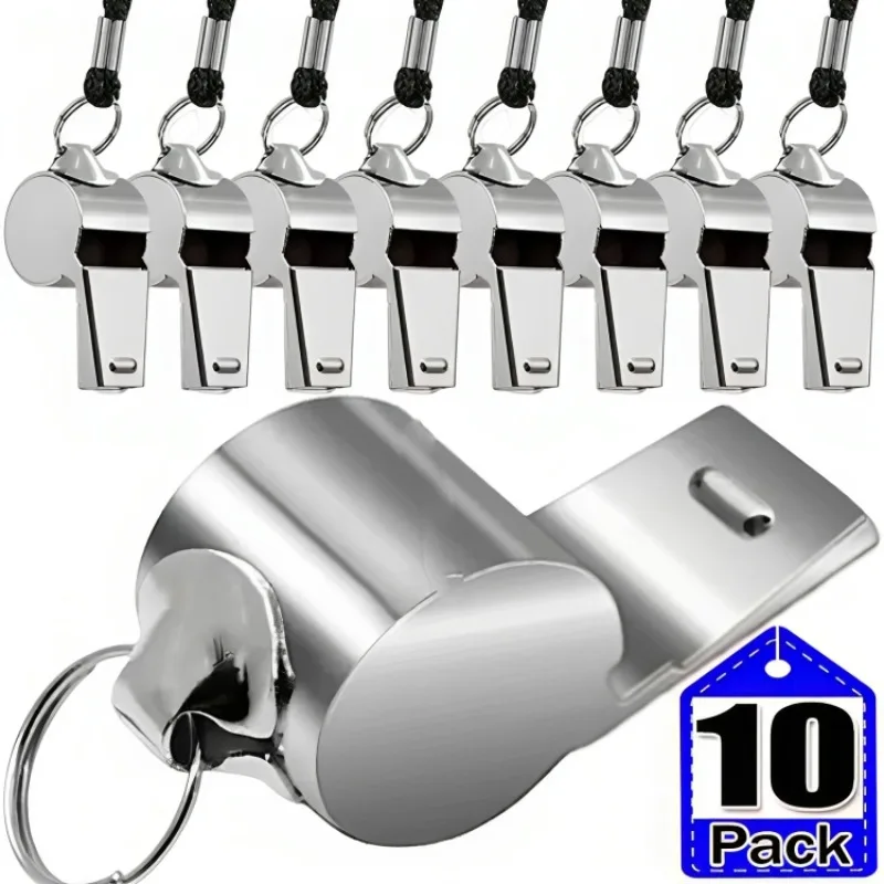 Stainless Steel Sports Whistle with Lanyard