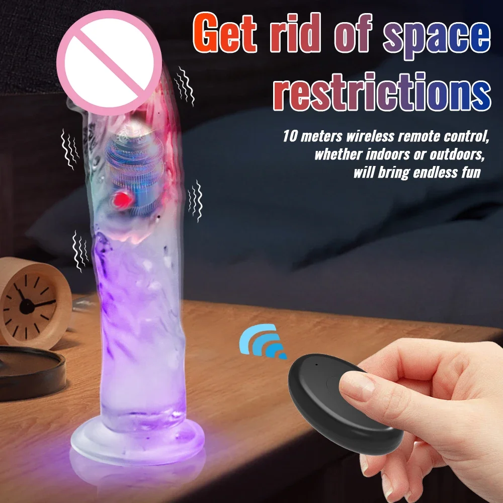 Fernbedienung, realistischer Dildo für Frauen, G-Punkt-Vibrator mit LED-Licht, gefälschter Penis, weibliche Masturbation, Sexspielzeug für Frauen ab 18 Jahren 1