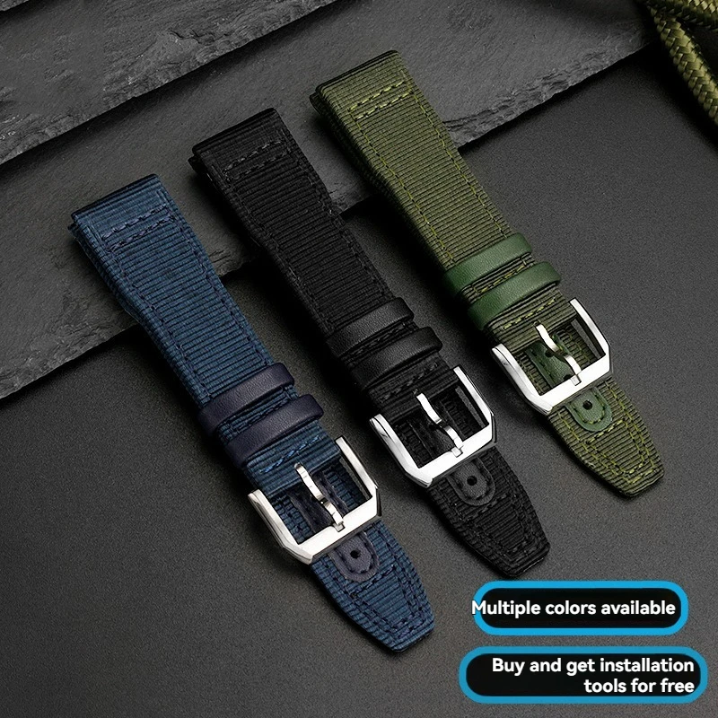 Premium Outdoor Sports Nylon Canvas Watch Strap for Men - Fits IWC Pilot XVIII Spitfire Series