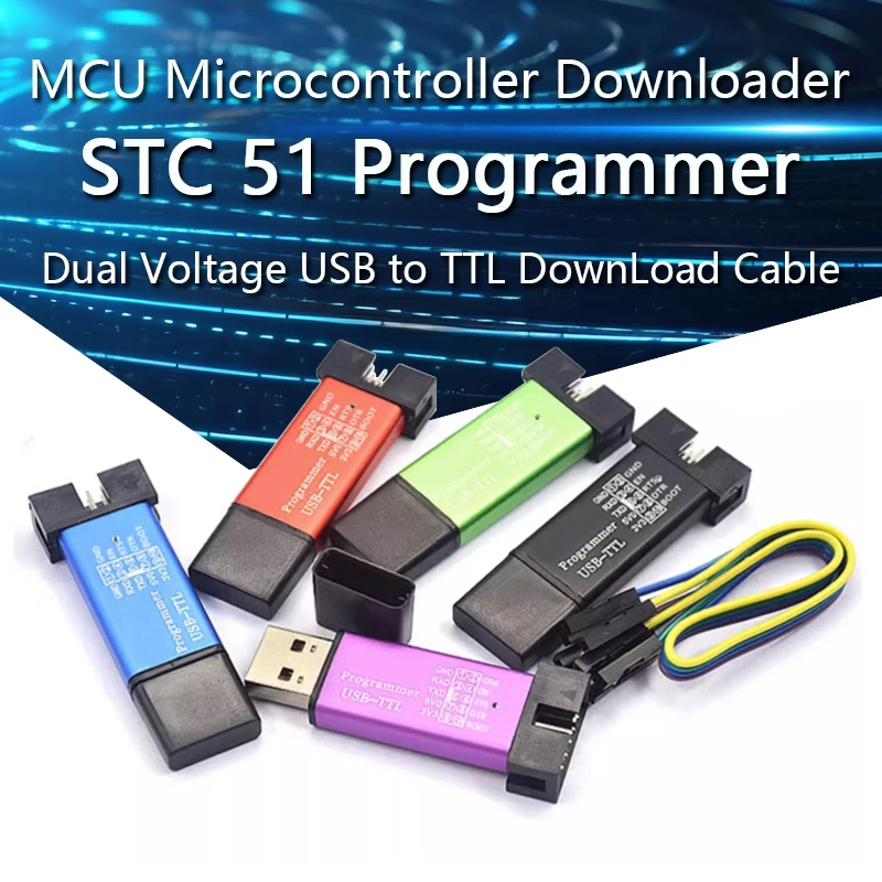 MCU STC 51 마이크로컨트롤러 다운로더, 자동 프로그래머, 3.3V, 5V 범..