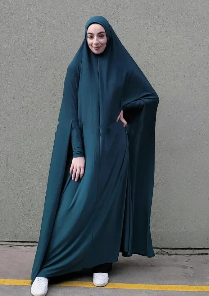 Jilbabs for Women Prayer Dress Hooded Abaya Dubai Turkey Islamic Clothes Stretchy Muslim Overhead Long Khimar Hijab Robe Ramadan