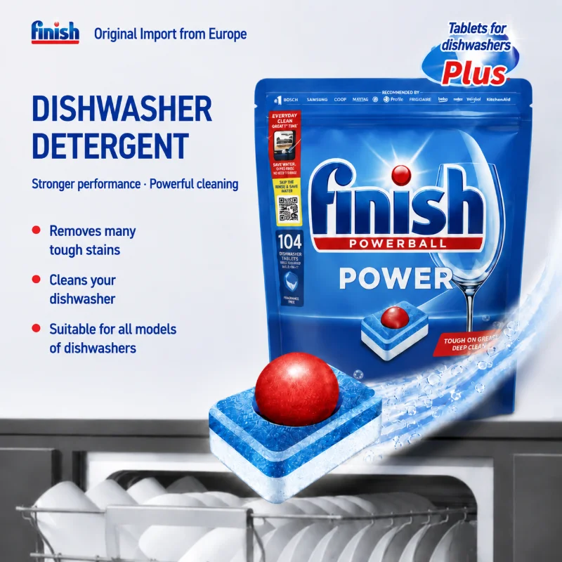 Powerball Pre-Dissolve Enzymatic Dishwasher Pods with Water-Soluble Wrapper