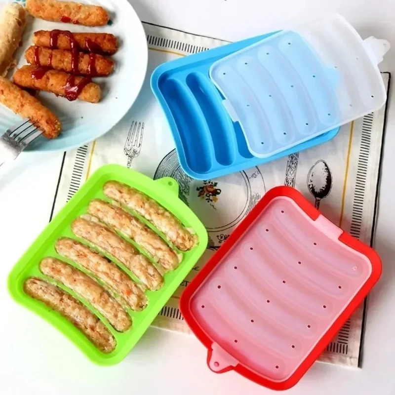 Food Grade Silicone Sausage Mold Auxiliary Tool, Homemade Hot Dog and Ham Sausage Baking Mold, Convenient and Practical